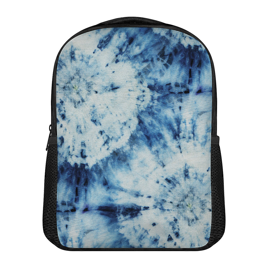 White And Blue Tie Dye Print Casual Backpack