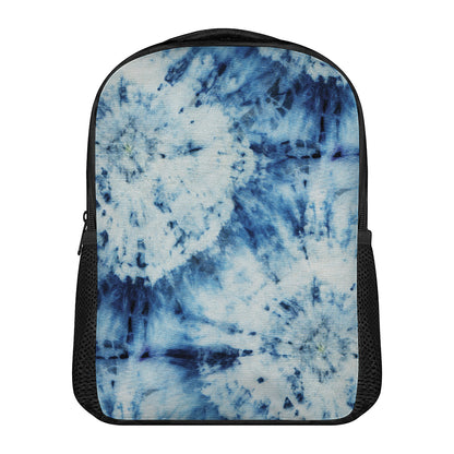 White And Blue Tie Dye Print Casual Backpack
