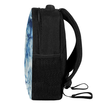 White And Blue Tie Dye Print Casual Backpack