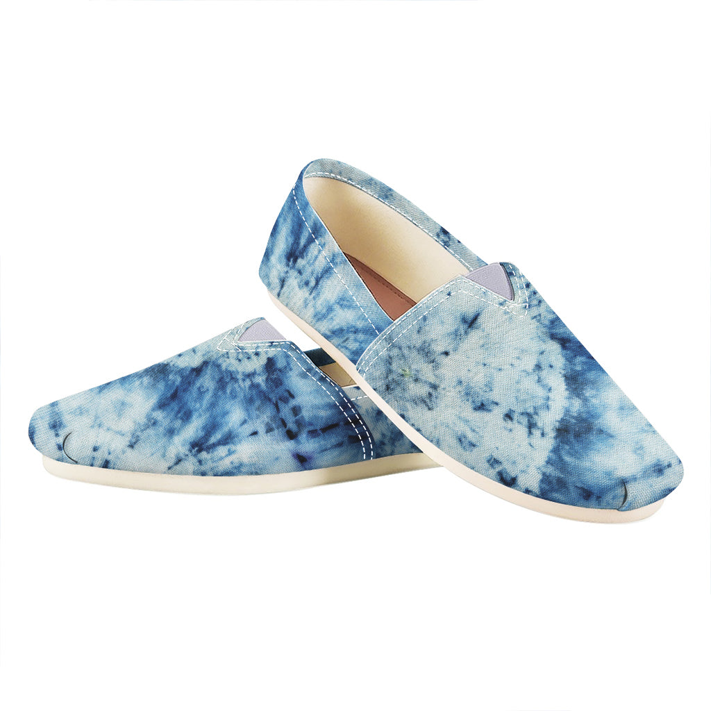 White And Blue Tie Dye Print Casual Shoes