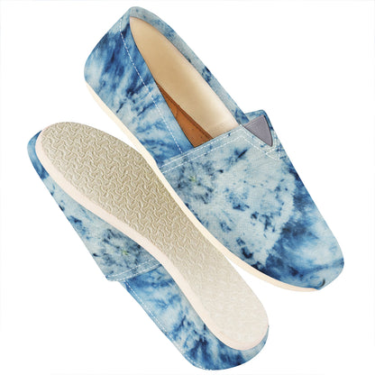 White And Blue Tie Dye Print Casual Shoes