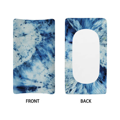 White And Blue Tie Dye Print Changing Pad Cover