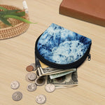 White And Blue Tie Dye Print Coin Purse