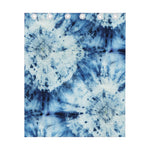 White And Blue Tie Dye Print Curtain