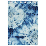 White And Blue Tie Dye Print Curtain
