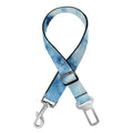 White And Blue Tie Dye Print Dog Seat Belt
