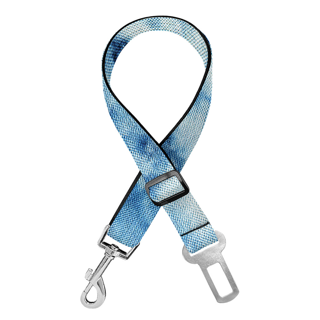 White And Blue Tie Dye Print Dog Seat Belt