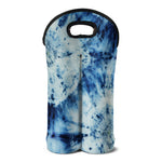 White And Blue Tie Dye Print Double Neoprene Wine Tote