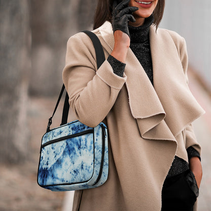 White And Blue Tie Dye Print Double Strap Bible Bag