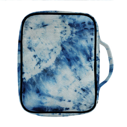 White And Blue Tie Dye Print Front Pocket Bible Bag
