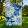 White And Blue Tie Dye Print Garden Flag