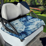 White And Blue Tie Dye Print Golf Cart Seat Cover