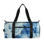 White And Blue Tie Dye Print Gym Bag