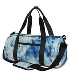 White And Blue Tie Dye Print Gym Bag