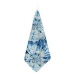 White And Blue Tie Dye Print Hand Towel