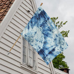 White And Blue Tie Dye Print House Flag
