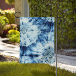 White And Blue Tie Dye Print House Flag