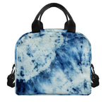 White And Blue Tie Dye Print Insulated Lunch Bag