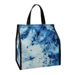 White And Blue Tie Dye Print Insulated Lunch Tote