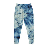 White And Blue Tie Dye Print Jogger Pants