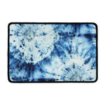 White And Blue Tie Dye Print Kitchen Mat