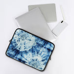 White And Blue Tie Dye Print Laptop Sleeve