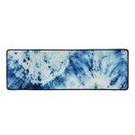 White And Blue Tie Dye Print Long Kitchen Mat