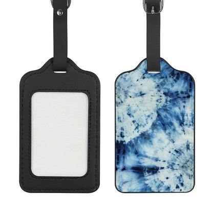 White And Blue Tie Dye Print Luggage Tag