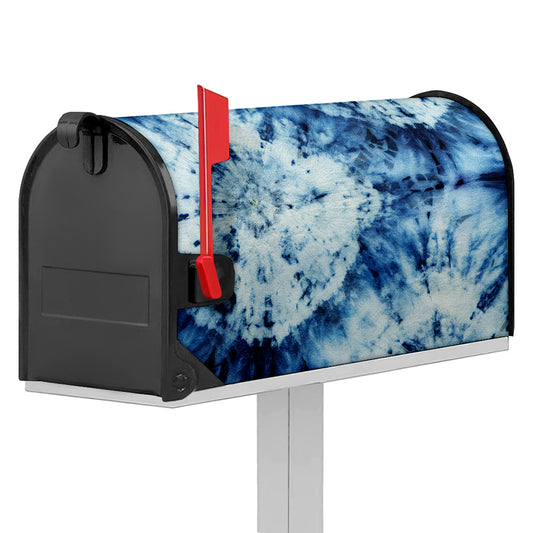White And Blue Tie Dye Print Mailbox Cover