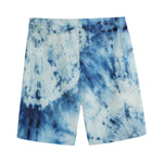 White And Blue Tie Dye Print Men's Sports Shorts