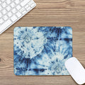 White And Blue Tie Dye Print Mouse Pad