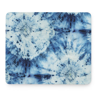 White And Blue Tie Dye Print Mouse Pad