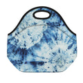 White And Blue Tie Dye Print Neoprene Lunch Bag