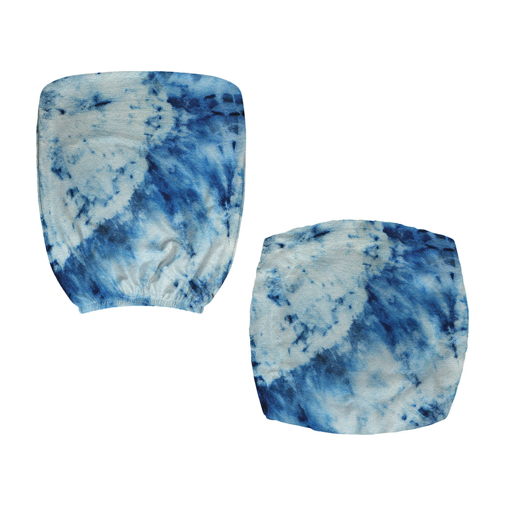 White And Blue Tie Dye Print Office Chair Cover