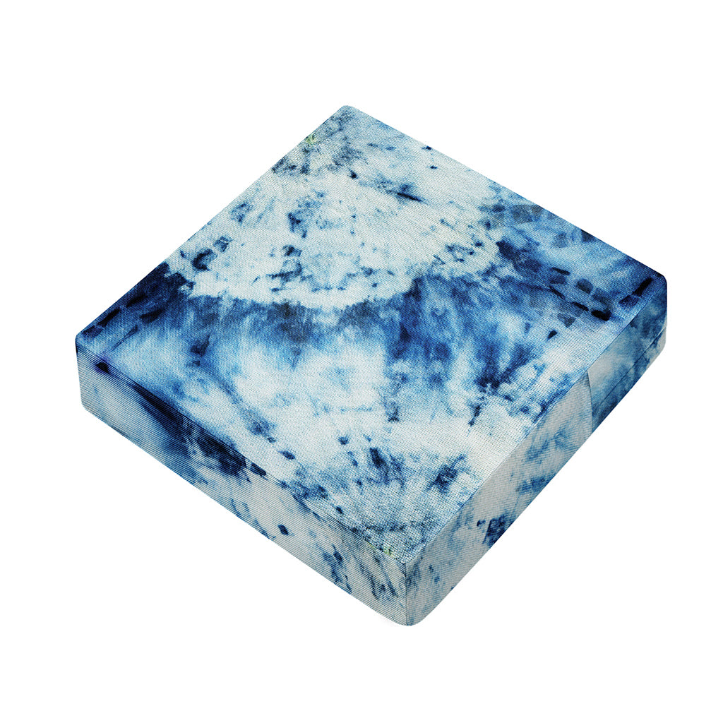 White And Blue Tie Dye Print Outdoor Seat Cushion Cover