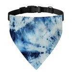 White And Blue Tie Dye Print Over The Collar Dog Bandana