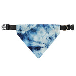 White And Blue Tie Dye Print Over The Collar Dog Bandana