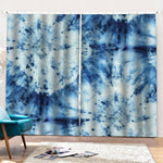 White And Blue Tie Dye Print Pencil Pleat Curtains