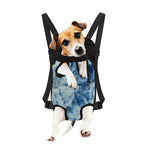 White And Blue Tie Dye Print Pet Carrier Backpack