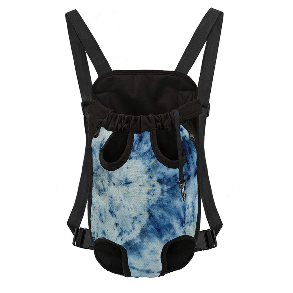 White And Blue Tie Dye Print Pet Carrier Backpack