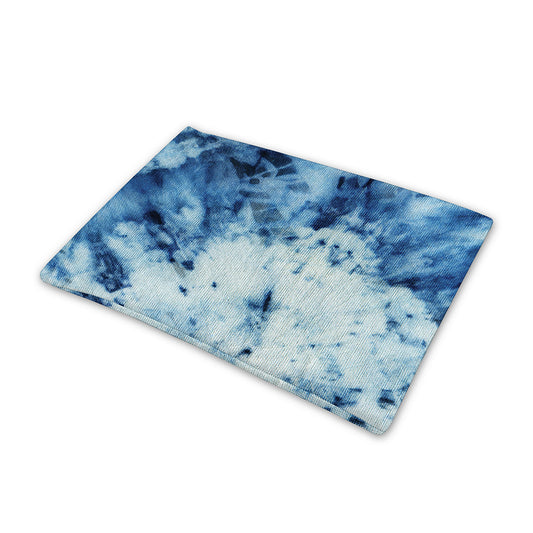 White And Blue Tie Dye Print Pet Cooling Mat Cover
