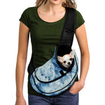 White And Blue Tie Dye Print Pet Sling Carrier
