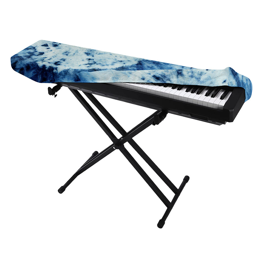 White And Blue Tie Dye Print Piano Keyboard Cover