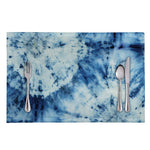 White And Blue Tie Dye Print Placemat