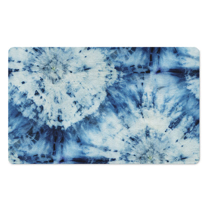 White And Blue Tie Dye Print Polyester Doormat