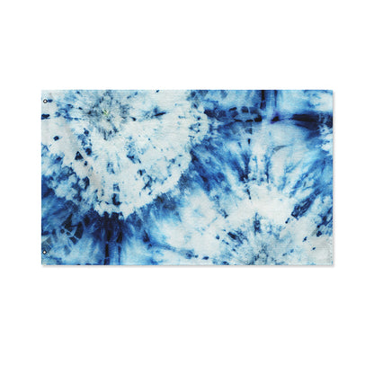 White And Blue Tie Dye Print Polyester Flag