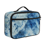 White And Blue Tie Dye Print Portable Lunch Bag