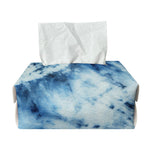 White And Blue Tie Dye Print Rectangle Tissue Box Cover