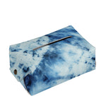 White And Blue Tie Dye Print Rectangle Tissue Box Cover