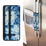 White And Blue Tie Dye Print Refrigerator Handle Covers